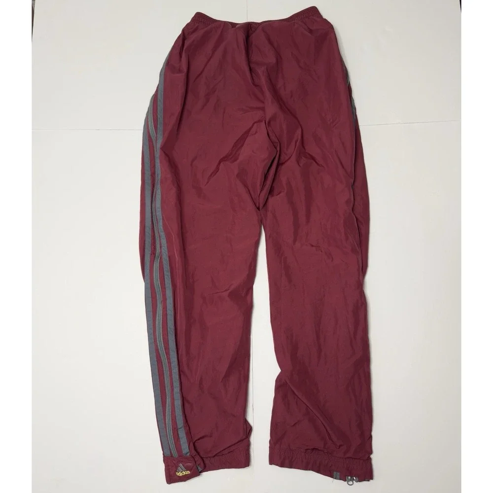 Vtg 90s Adidas Men's Track Pants Baggy 3 Stripe Windbreaker Nylon Sz L Flag Tag